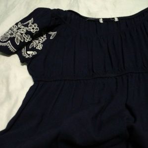 Navy embroidered dress